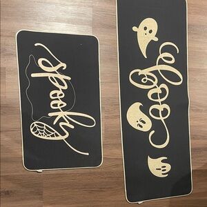 Black and beige Halloween mats Set